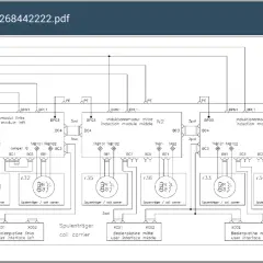 Diagrama de conexión de placa de inducción de 4 cables, mostrando módulos de inducción y sus conexiones.