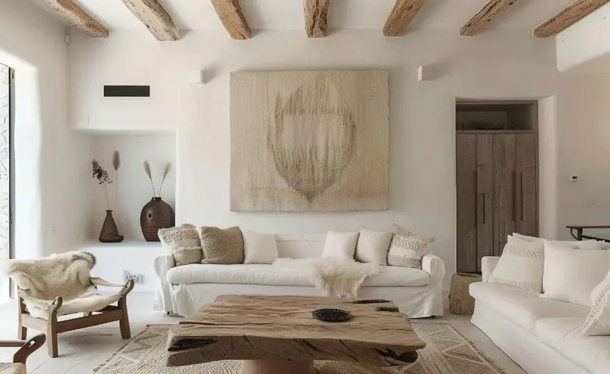 Salón ibicenco auténtico - claves de piedra, luz y texturas