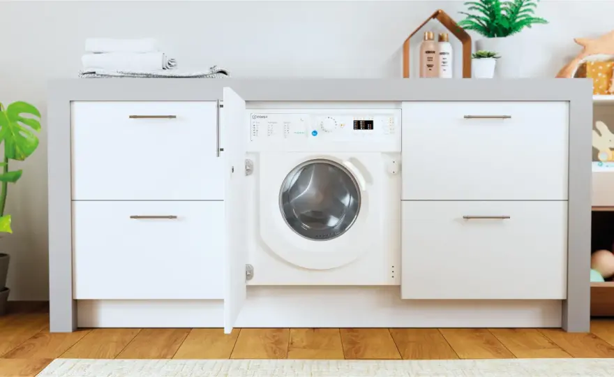 Desagüe de lavadora en la cocina sin fugas ni sifonados